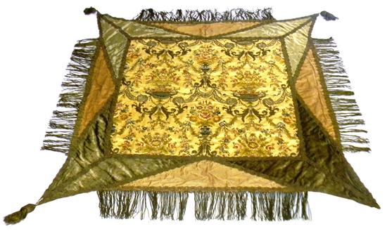 Appraisal: Early th C European possibly French embroidered silk and velvet