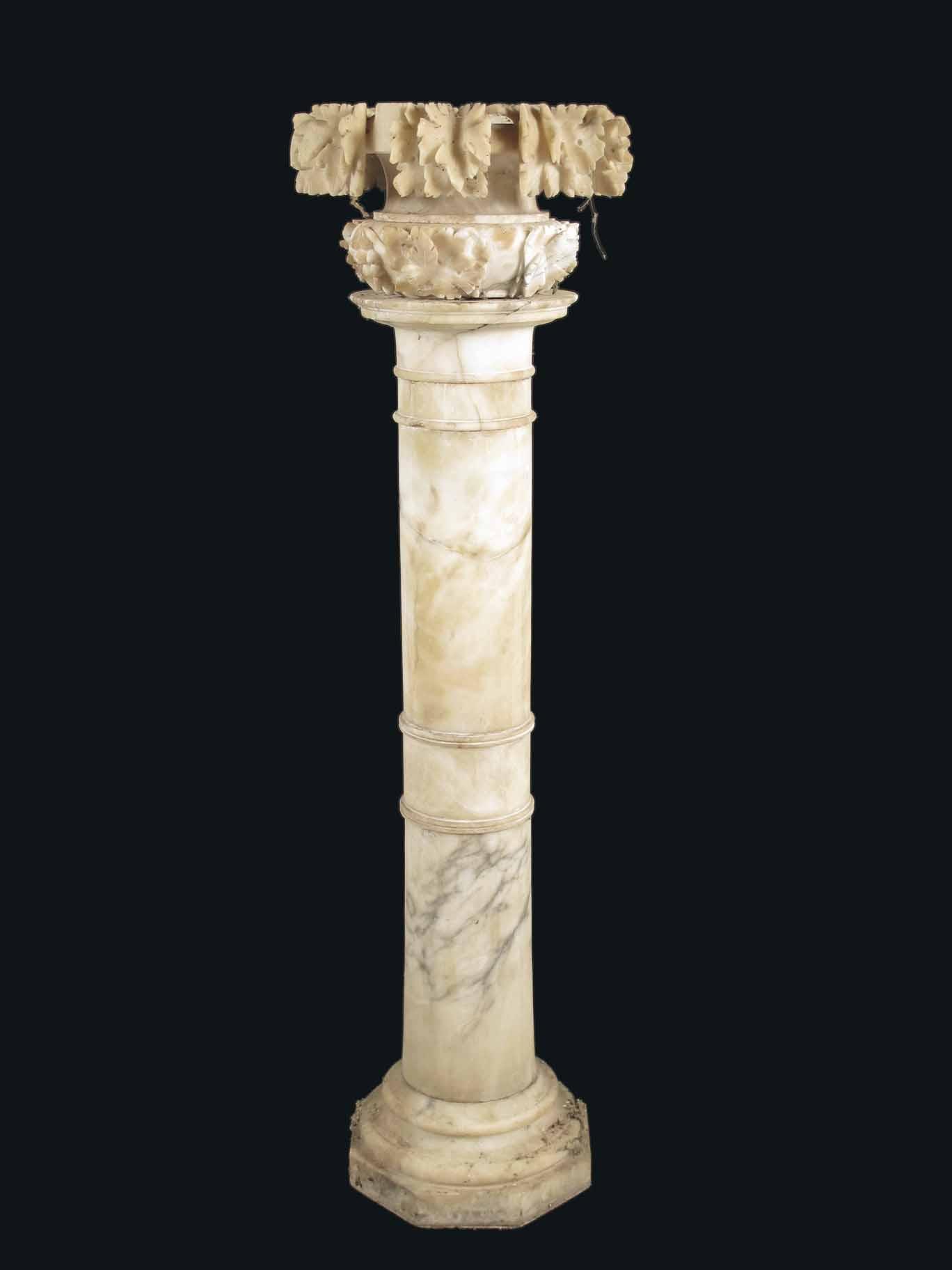 Appraisal: A turned hollow alabaster column