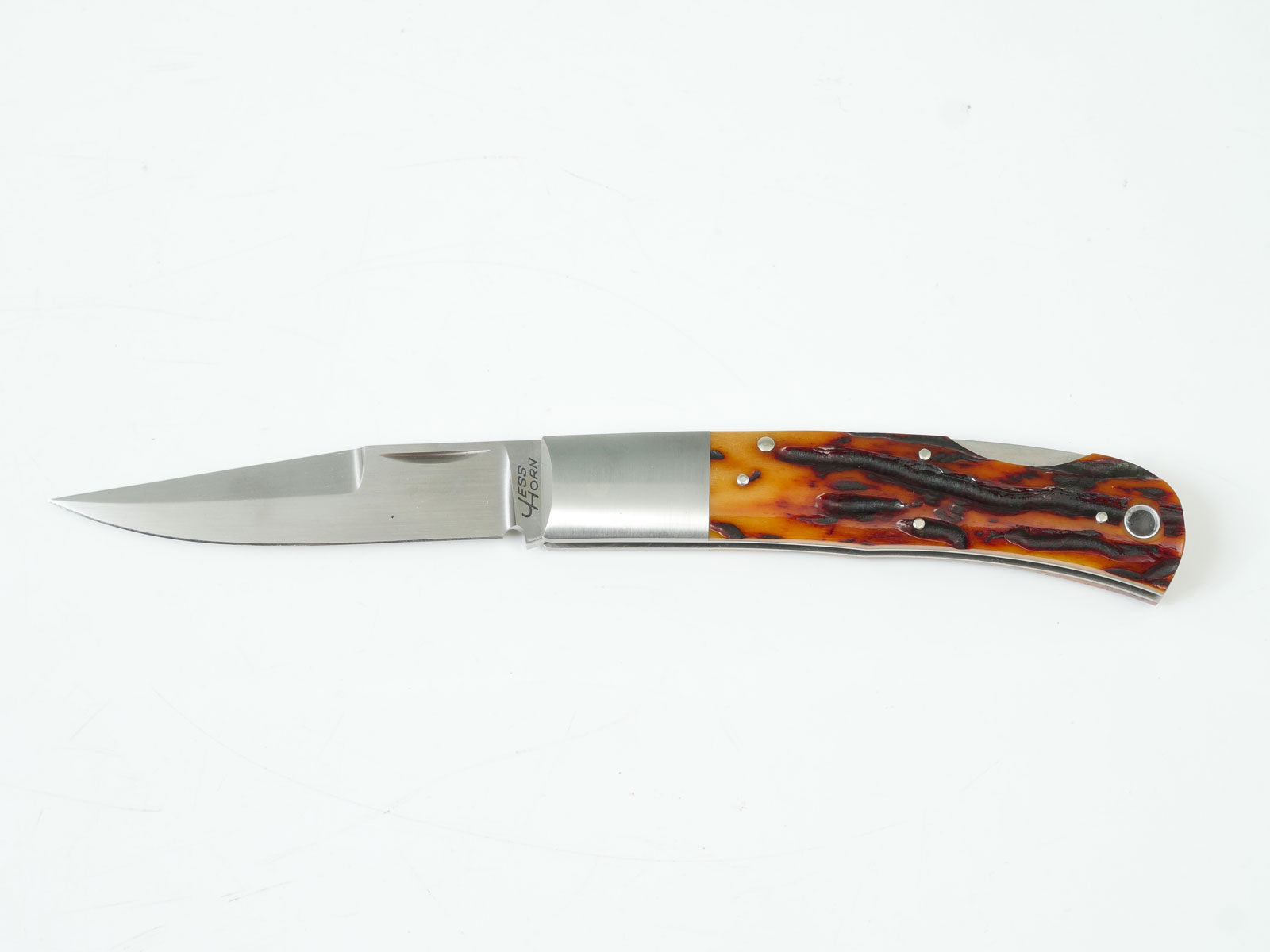 Appraisal: CUSTOM POCKET KNIFE BY JESS HORN - STAG ANTLER Jess