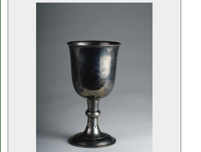 Appraisal: PHILADELPHIA PEWTER CHALICE PALETHORPS - Height inches Provenance Carl Jacobs