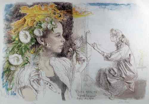 Appraisal: John Ward - - Limited edition coloured lithograph - ''Flora