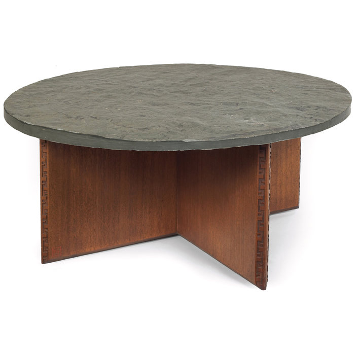 Appraisal: Frank Lloyd Wright coffee table manufactured by Heritage Henredon circular