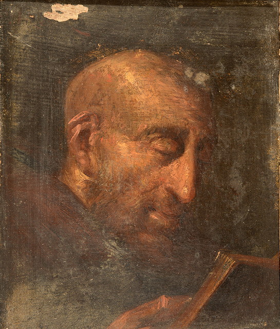 Appraisal: TH CENTURY SCHOOLHead and shoulder study of a bald headed