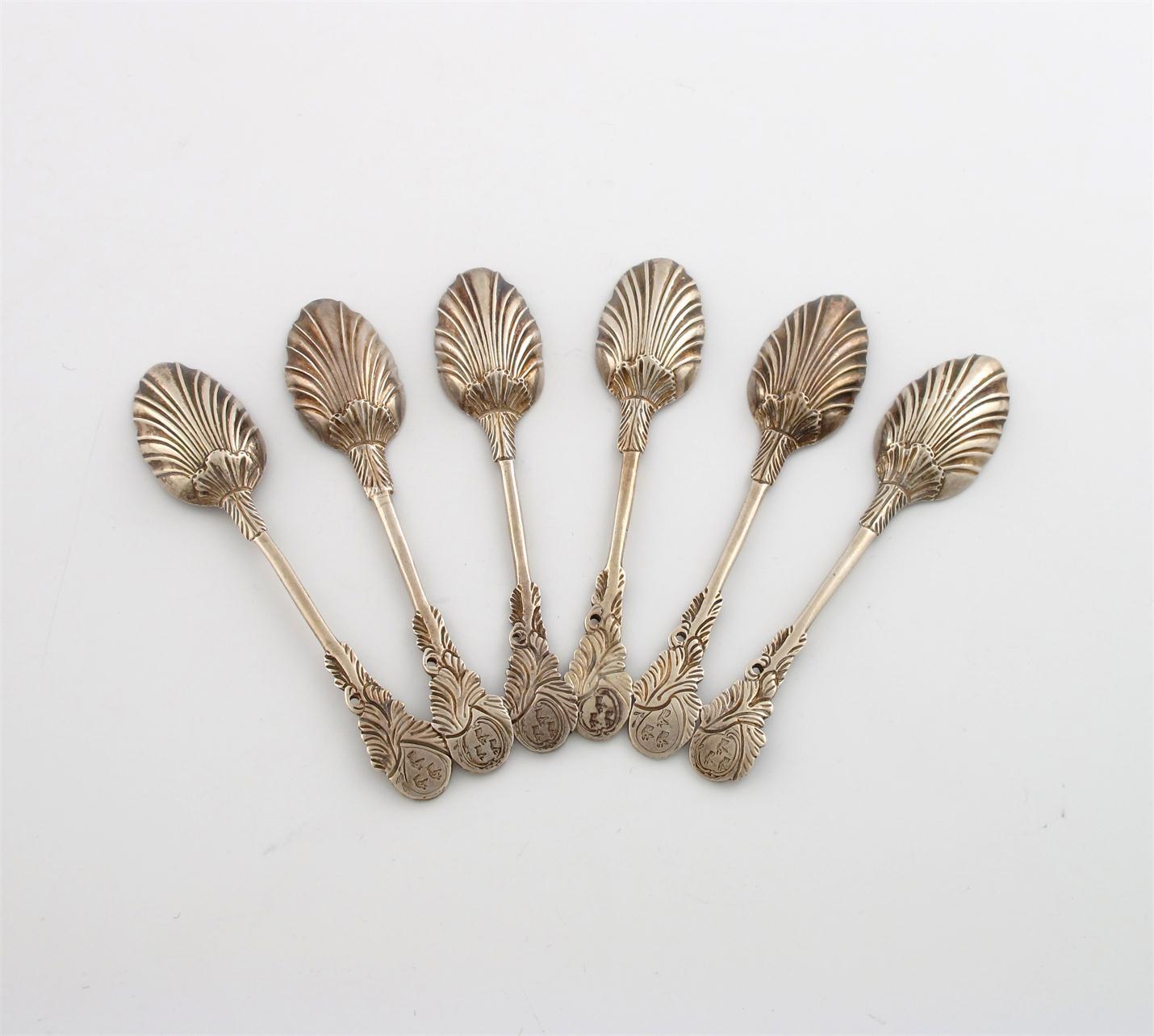 Appraisal: A set of six th century cast silver teaspoons