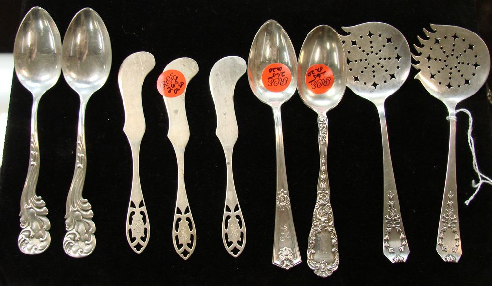 Appraisal: TWENTY PIECES OF STERLING SILVER FLATWARE By various makers Six