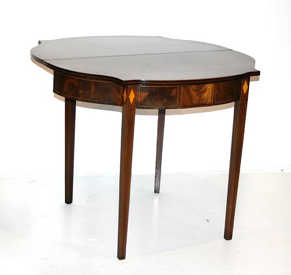 Appraisal: A Federal style inlaid mahogany games table th century height