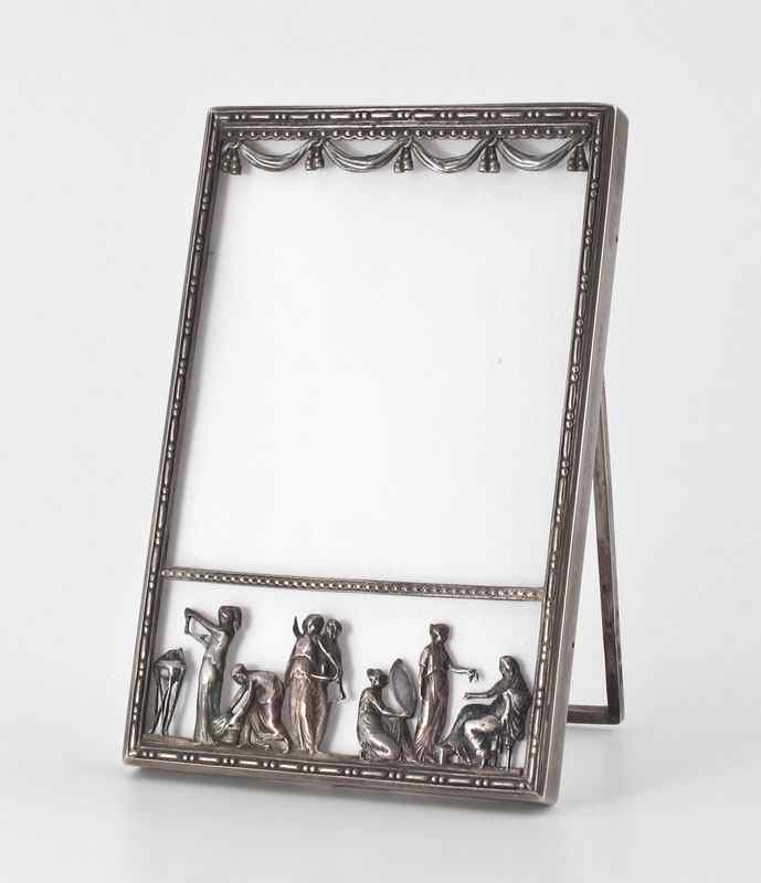 Appraisal: DIMINUTIVE RUSSIAN SILVER FRAME Small frame to fit a carte