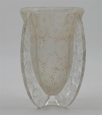 Appraisal: Papillons' No - a Lalique clear and frosted glass vase