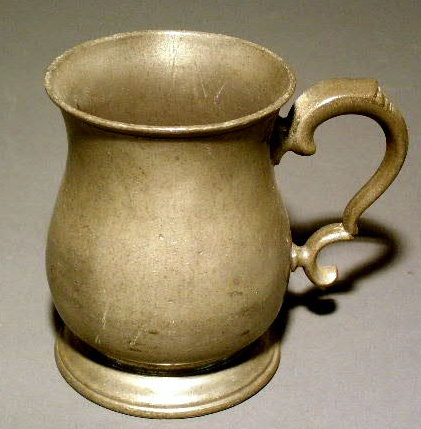 Appraisal: Pewter baluster form tankard th c h