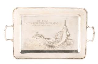 Appraisal: Mexican Sterling Tray Sailfish Tournament Award A Fajardo Mexican th