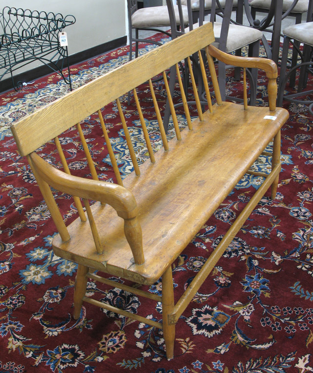 Appraisal: COUNTRY WINDSOR SETTEE American th century of child size form