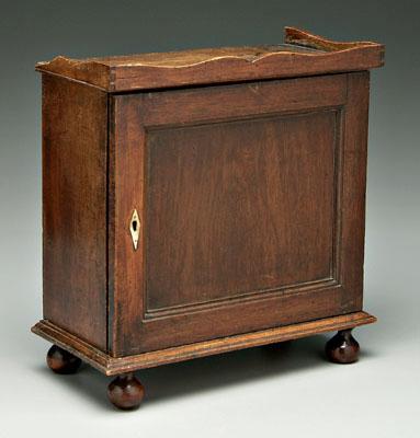 Appraisal: Georgian mahogany valuables cabinet spice or valuables cabinet with single-panel