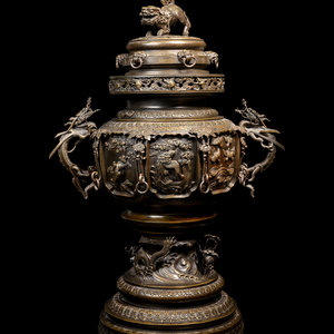 Appraisal: A Large and Finely Cast Bronze Incense Burner TH CENTURY