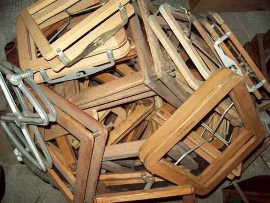 Appraisal: A LARGE COLLECTION OF TENNIS RACKET FRAMES IN A WOODED