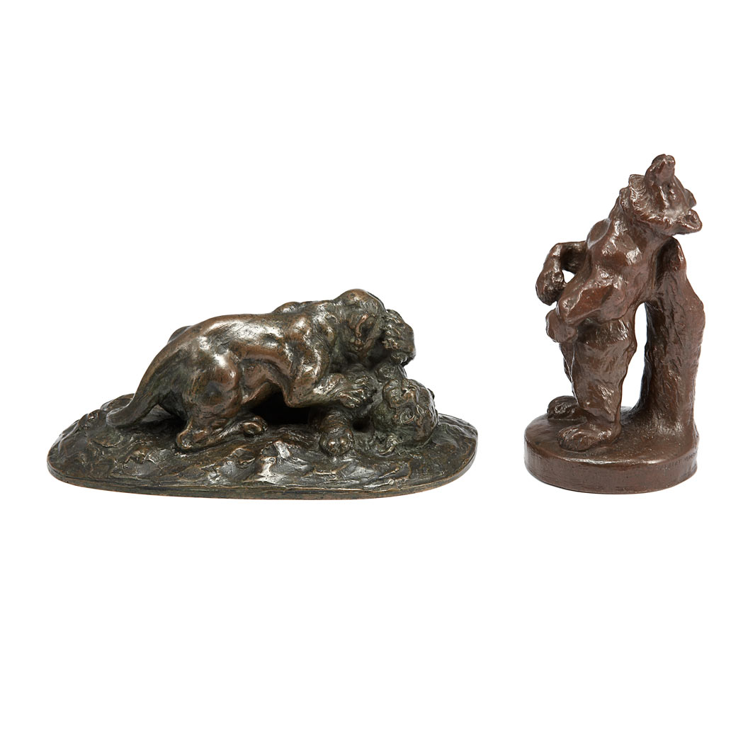 Appraisal: Two Bronze Animalier Figures After a model by Albert Humphreys