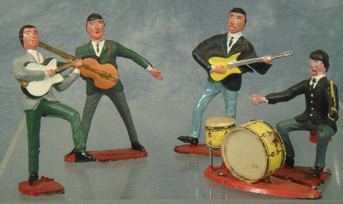 Appraisal: The Beatles doll figures - inches tall plastic marked Hong