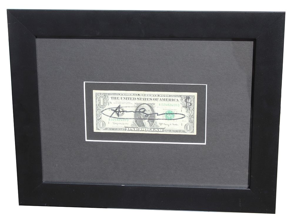 Appraisal: After Andy Warhol Signed Dollar Bill After Andy Warhol Signed