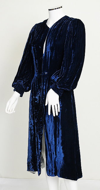 Appraisal: Two s s velvet coats one in royal blue long