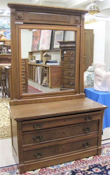 Appraisal: VICTORIAN MAHOGANY AND BURL WALNUT DRESSER American last quarter of