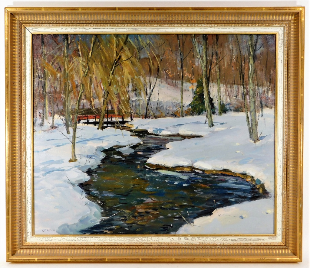 Appraisal: ANTONIO CIRINO O C WINTER LANDSCAPE PAINTING Rhode Island Italy