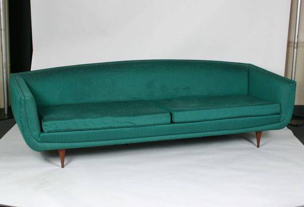 Appraisal: Selig Imperial Mid Century Danish Modern upholstered sofa with turned