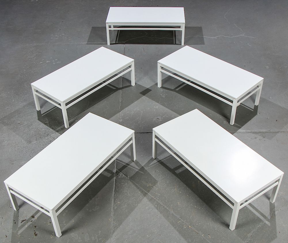 Appraisal: Modern White Wood Coffee Tables Modern White Wood Coffee Tables