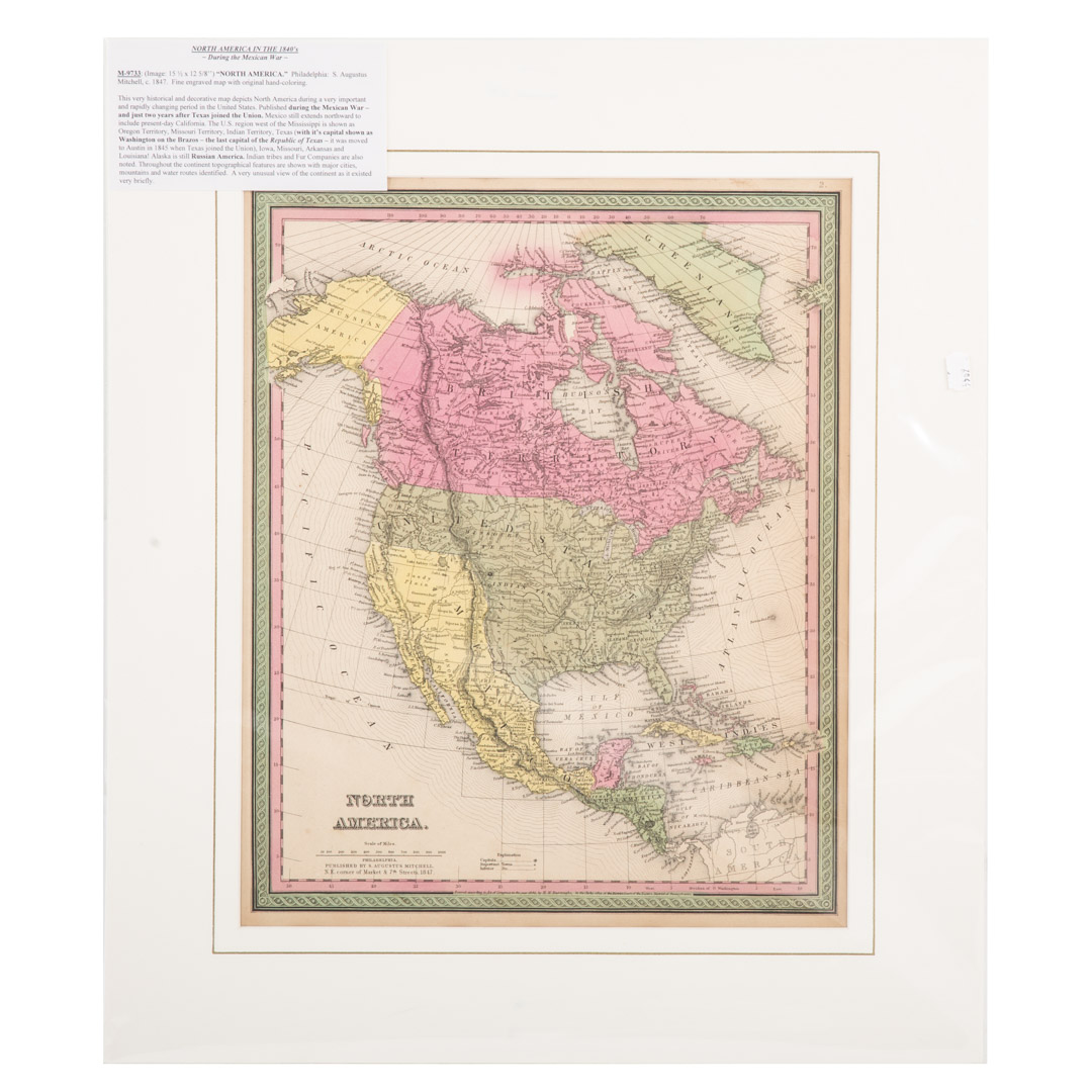 Appraisal: Map of the United States during the s circa engraved