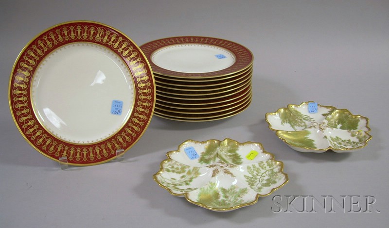 Appraisal: Set of Twelve Limoges Porcelain Dinner Plates and Two Gilt