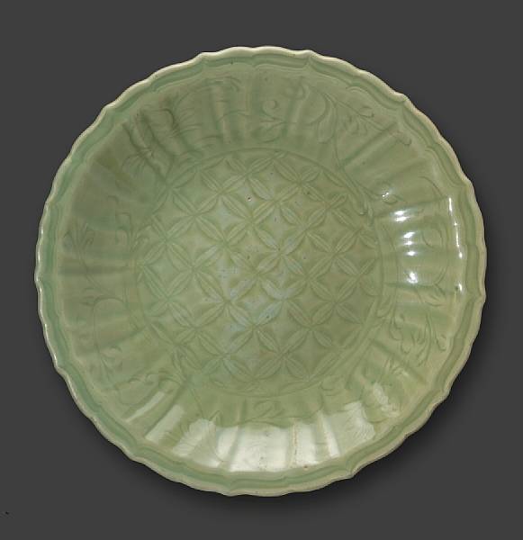 Appraisal: Monochrome Wares Ming Dynasty Molded with a foliate rim and