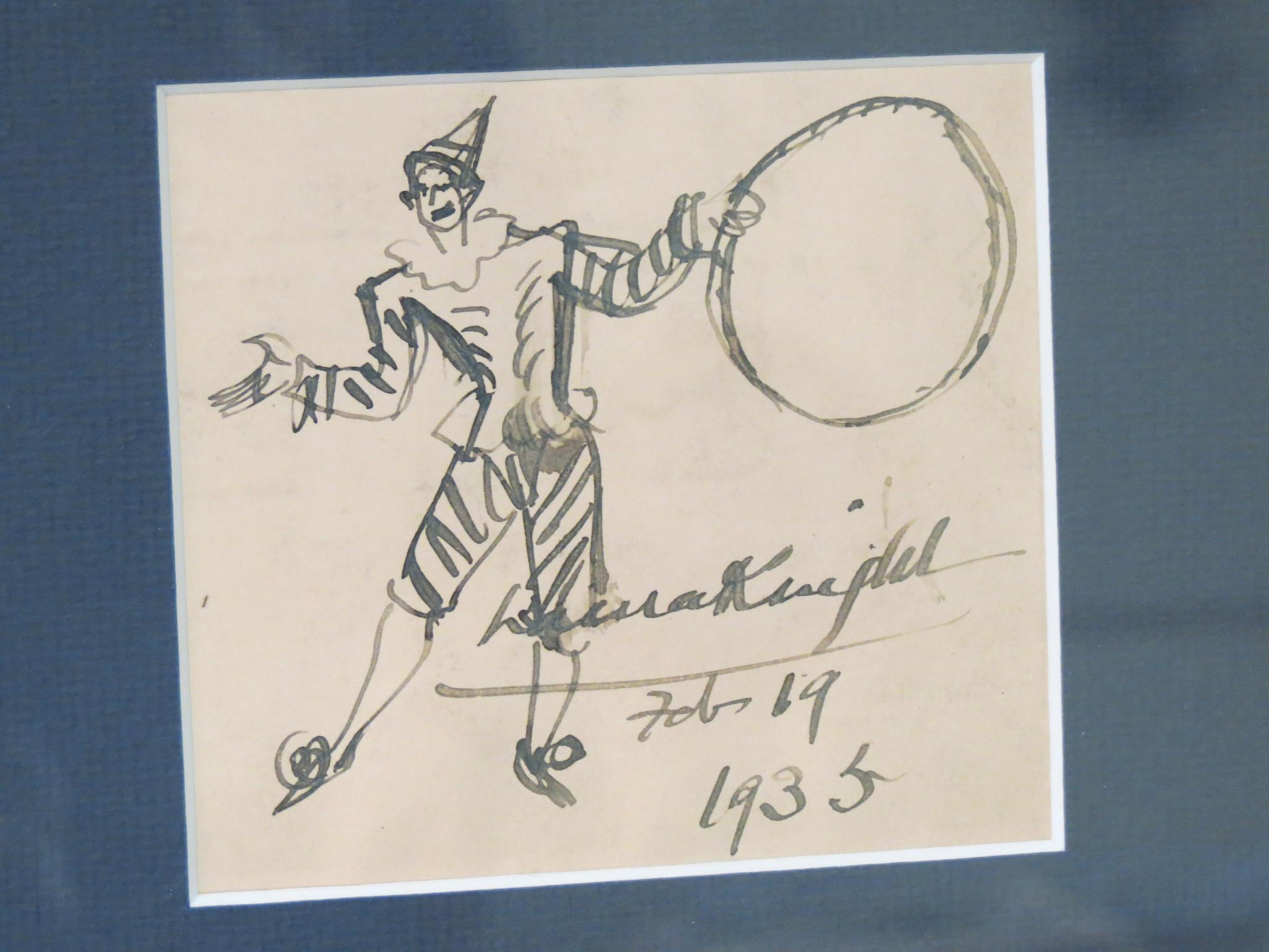 Appraisal: Laura Knight - - autographed sketch dated Feb framed Artist