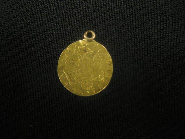 Appraisal: European Gold Coin double headed eagle pendant loop k fine