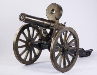 Appraisal: Authentic full-size bronze replica of the American Gatling gun made