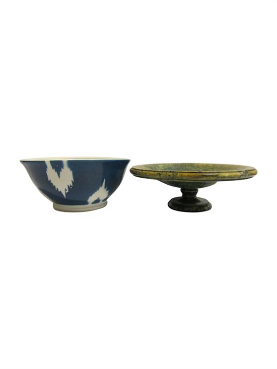 Appraisal: Sale Lot Two Ceramic Table Articles comprising a footed bowl