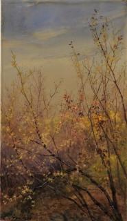 Appraisal: Fidelia Bridges New England Landscape W C Painting CONNECTICUT NEW