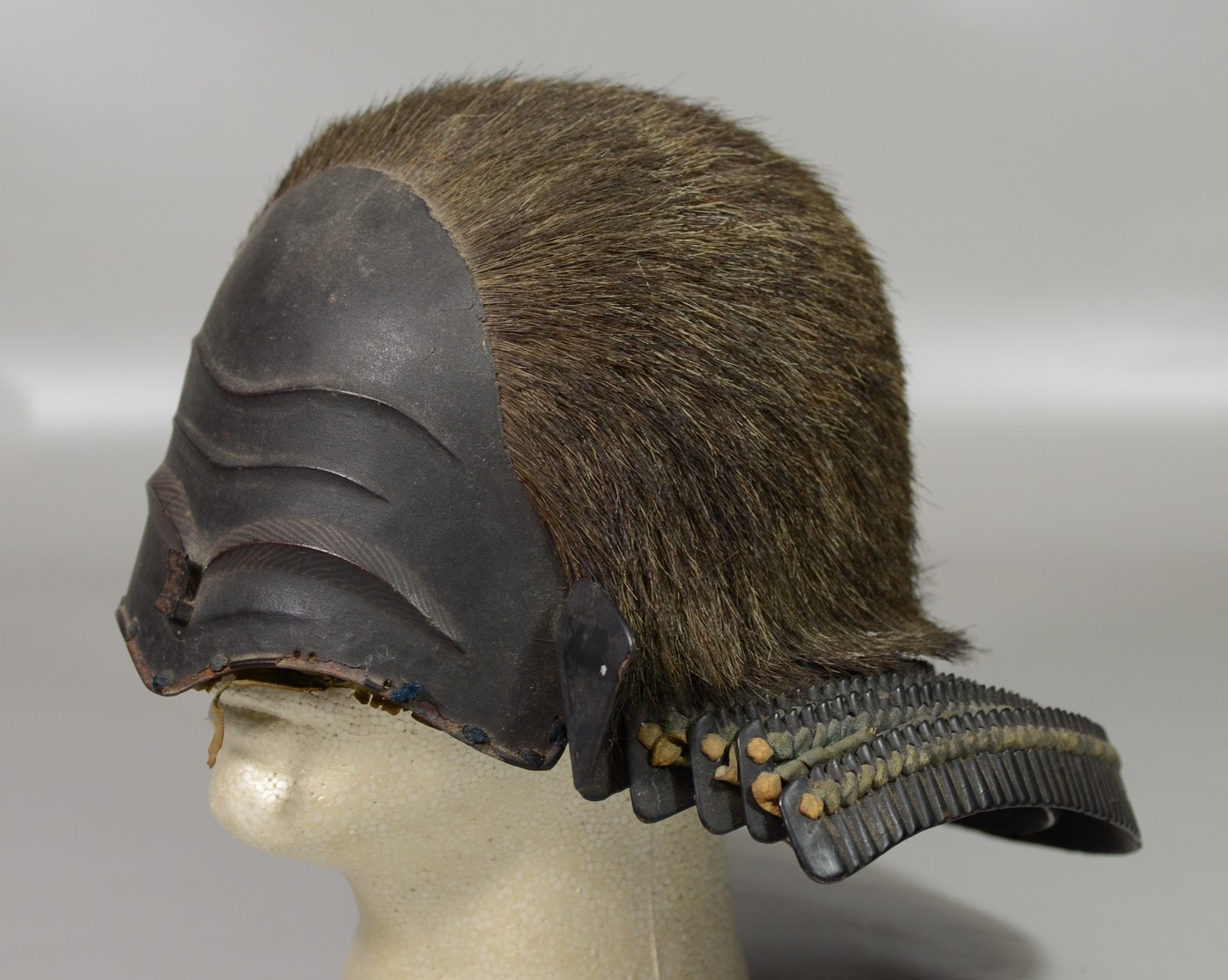 Appraisal: Japanese Samurai helmet with fur as is condition h x