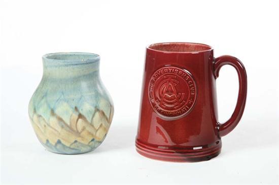 Appraisal: TWO PIECES OF POTTERY Rookwood mug The Advertisers Club of