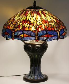 Appraisal: TIFFANY STYLE DRAGONFLY LAMP TIFFANY STYLE DRAGONFLY LAMP H DIA