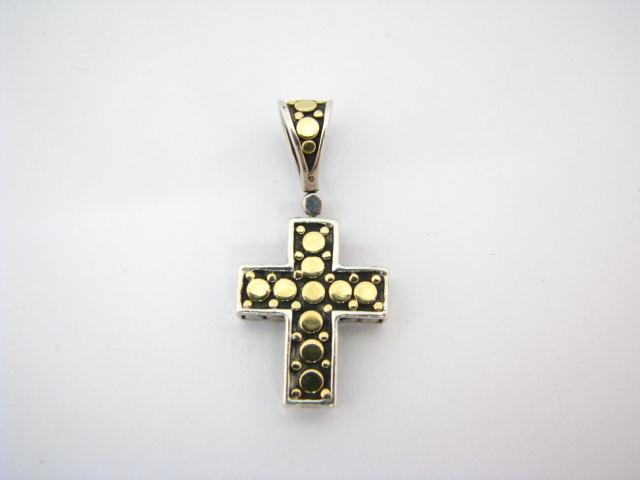 Appraisal: John Hardy 'Dot' Collection Sterling Silver Yellow Gold Cross Pendant