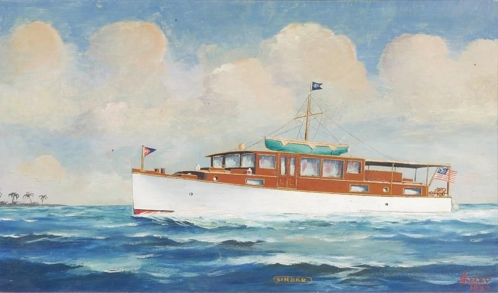 Appraisal: Joe Selby American - Oil on board marine painting of