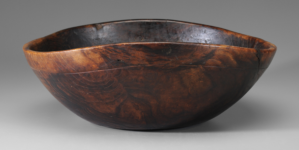 Appraisal: Figured Wood Bowl American or British th century elm or