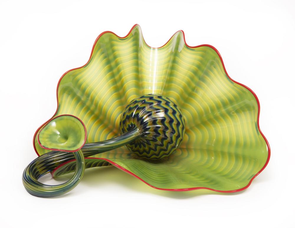 Appraisal: Dale Chihuly American b Parrot Green Persian Set Portland Press