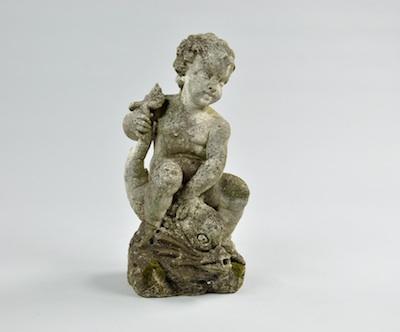 Appraisal: An Antique Garden Statue In the form of a putto