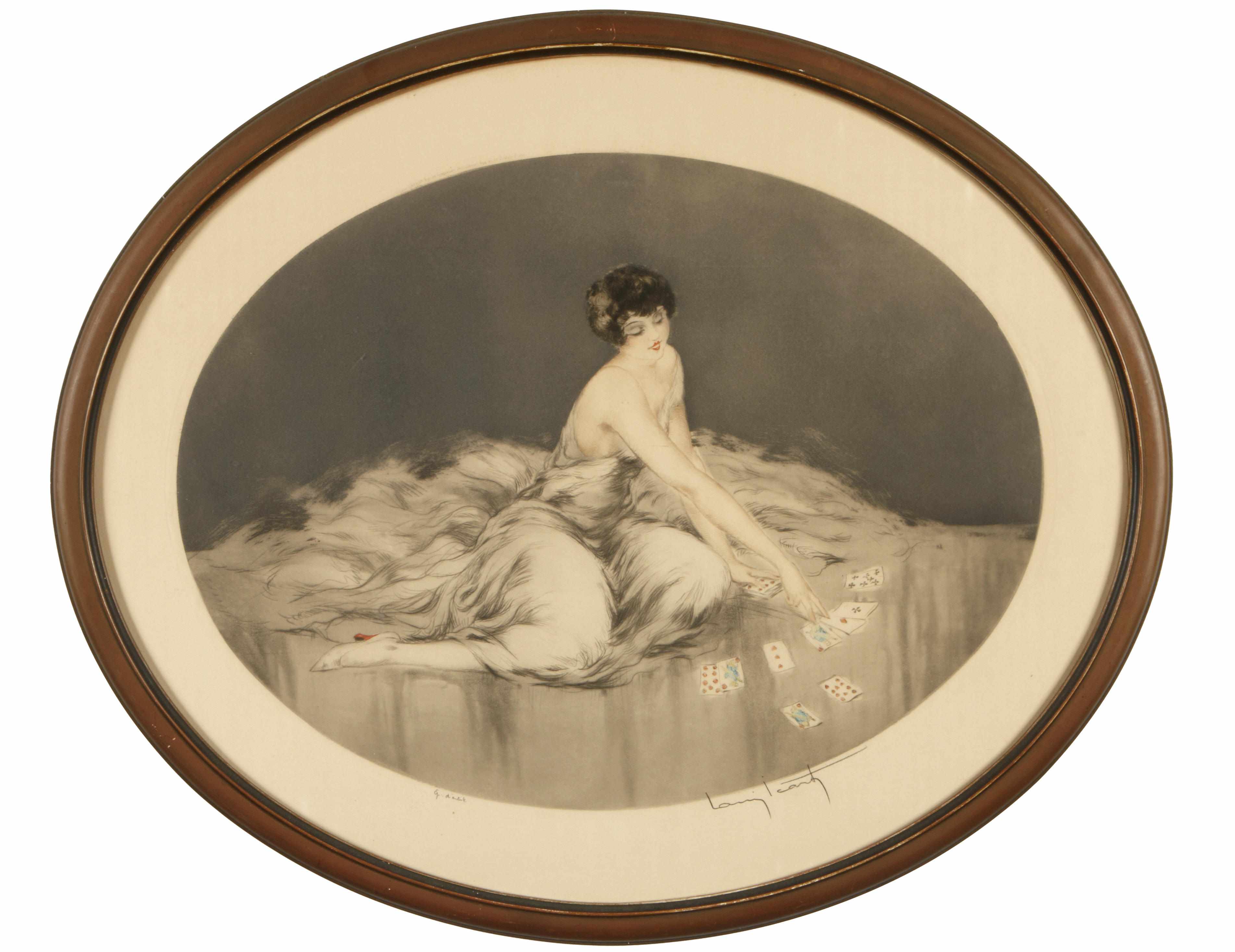 Appraisal: Louis Icart French - Solitaire H C I Etching and