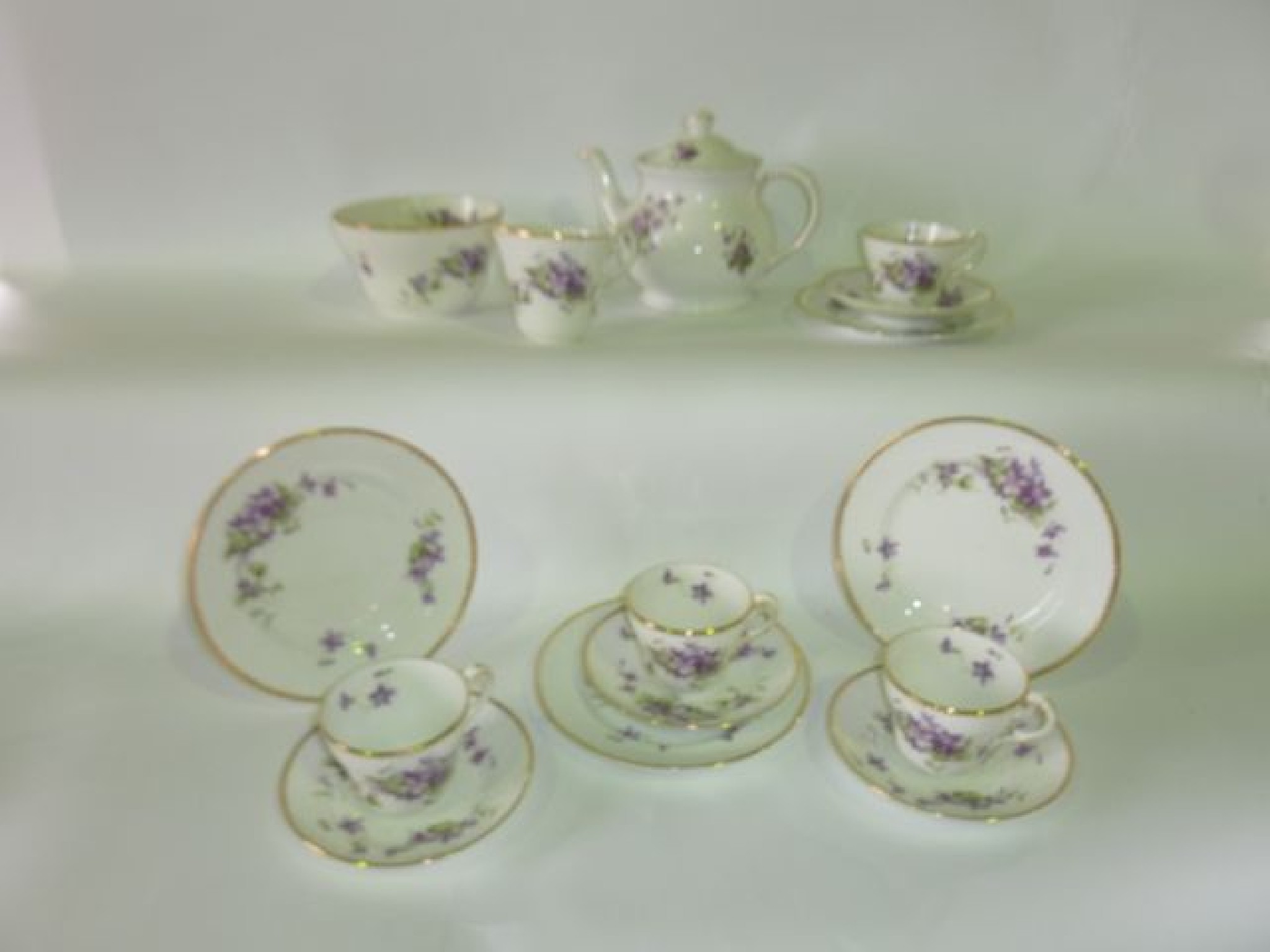 Appraisal: A quantity of early th century violet printed tea wares