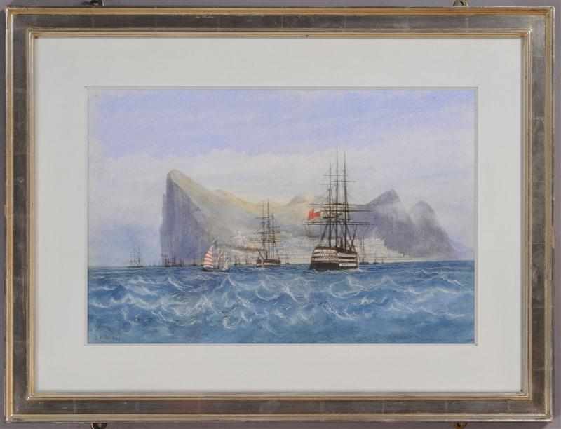 Appraisal: ANDREW NICHOLL R H A - BRITISH SHIPS AT GIBRALTER