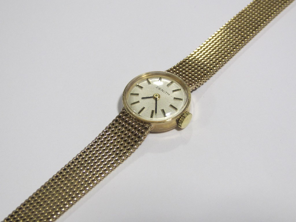 Appraisal: Ladies ct gold Zenith wrist watch with cream circular dial