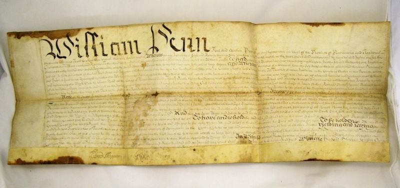 Appraisal: William Penn - - Indenture Pennsylvania land indenture dated hand