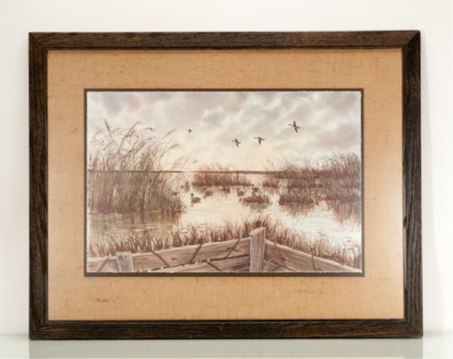 Appraisal: Duck hunting print by Virginia artist Kenneth Harris Sight H