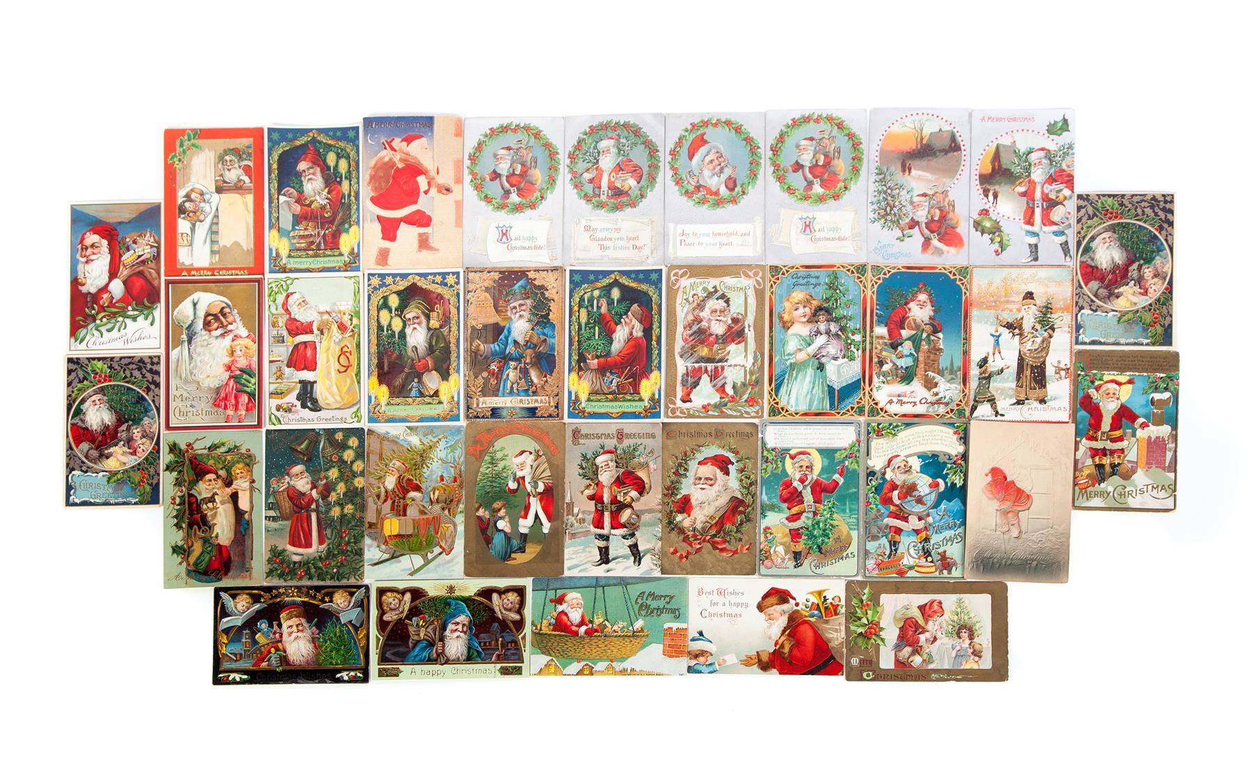 Appraisal: APPROXIMATELY THIRTY CHRISTMAS POSTCARDS German and American st quarter- th