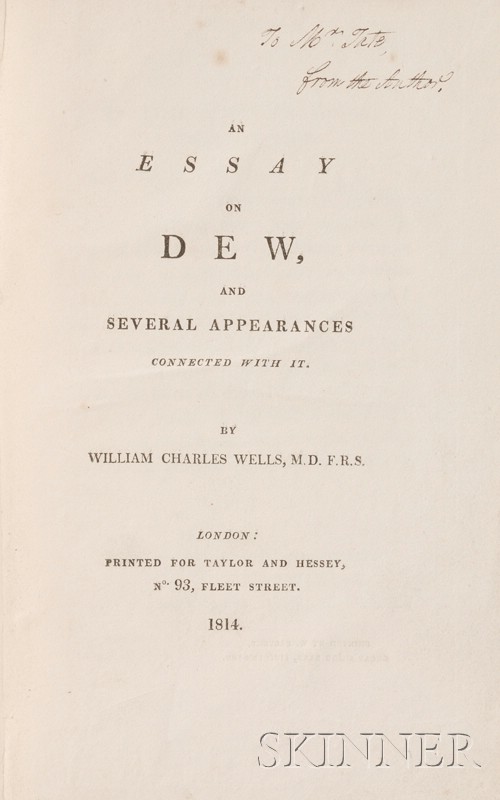 Appraisal: Meteorology Wells William Charles - Presentation Copy An Essay on